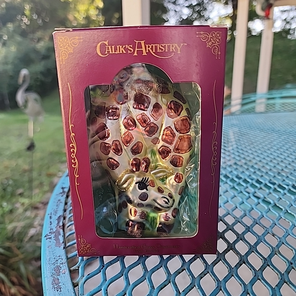 Calik's Artistry Giraffe Glass Ornament